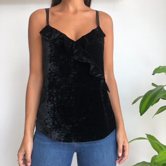 J. Crew Factory Tops - J.Crew factory black velvet cami top S